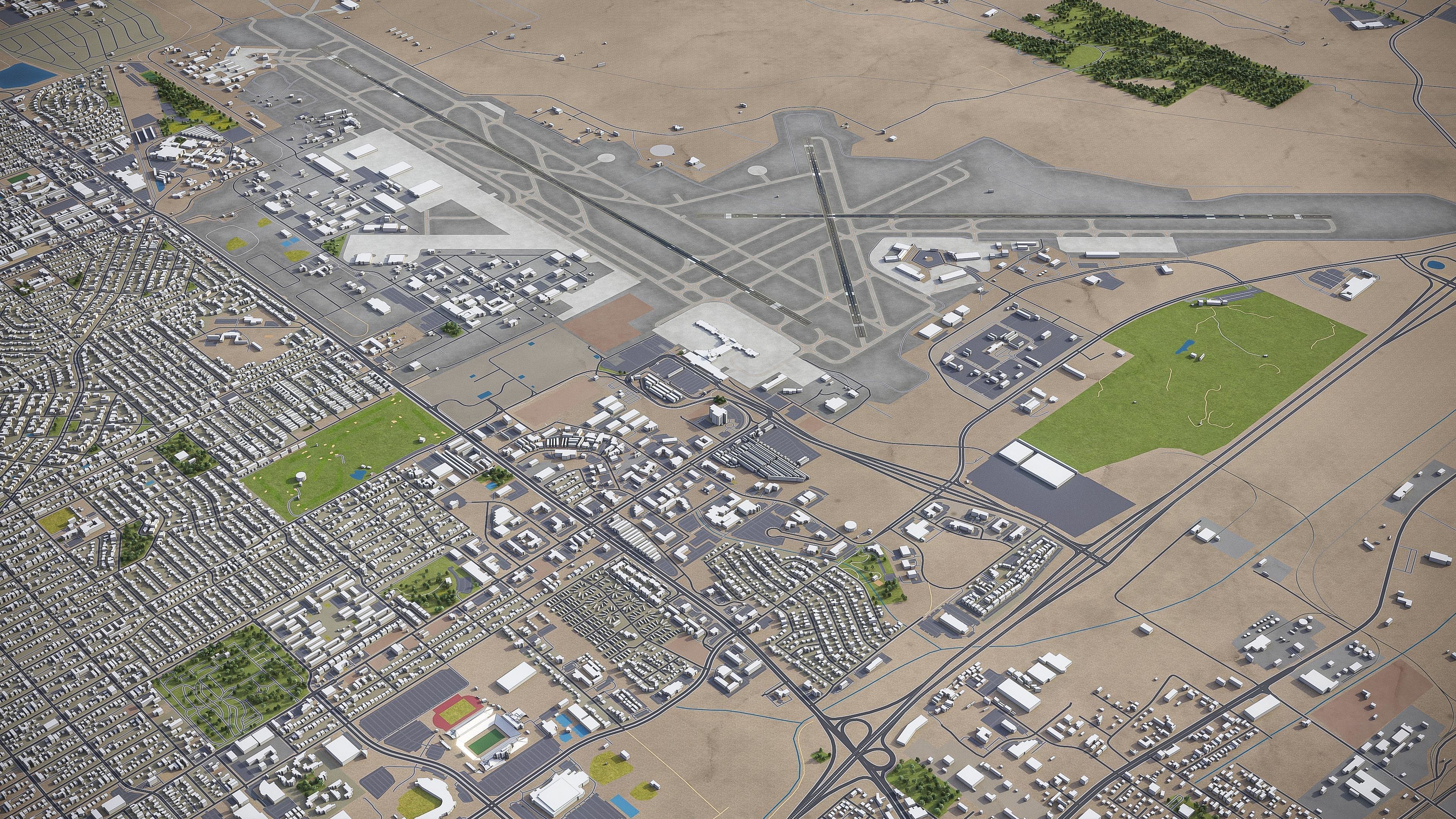 Albuquerque Low-poly 3D model_8