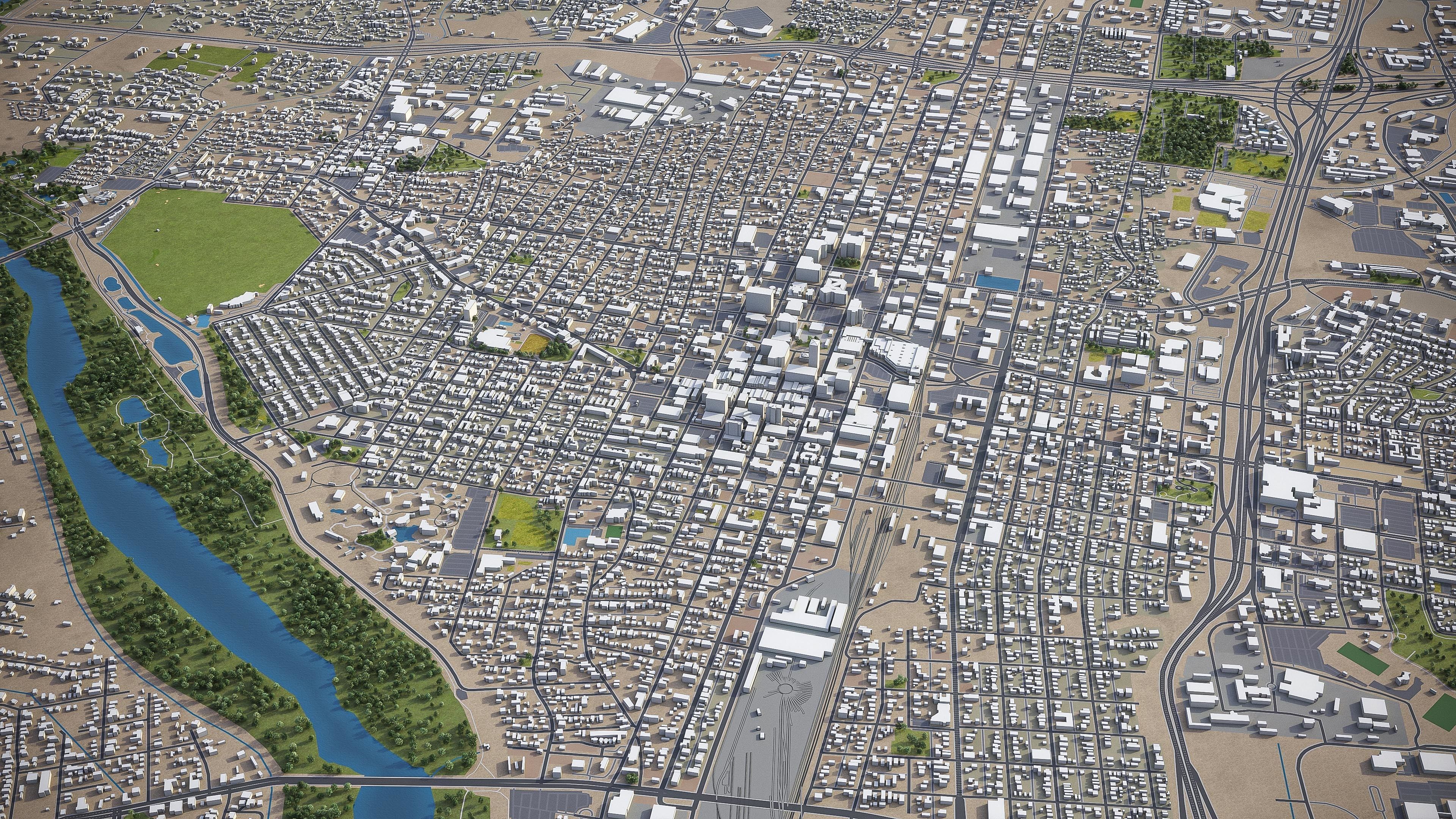 Albuquerque Low-poly 3D model_6