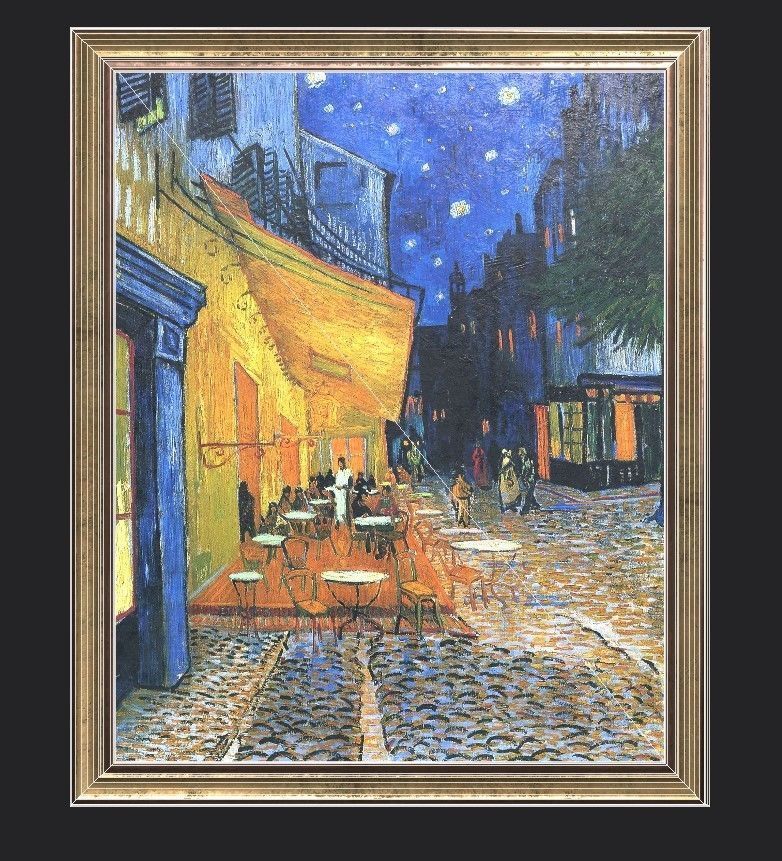 Bronze Frame with Stretcher and Van Gogh Oil Painting Low-poly 3D model_5