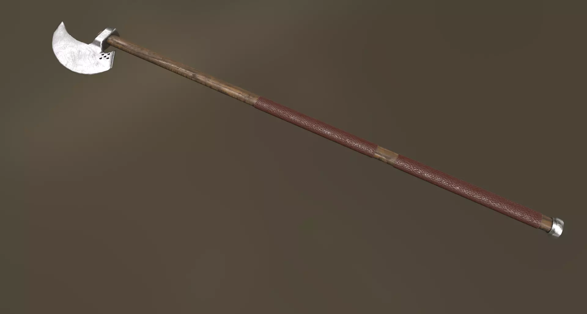 Barbarian Poleaxe Low-poly 3D model_0