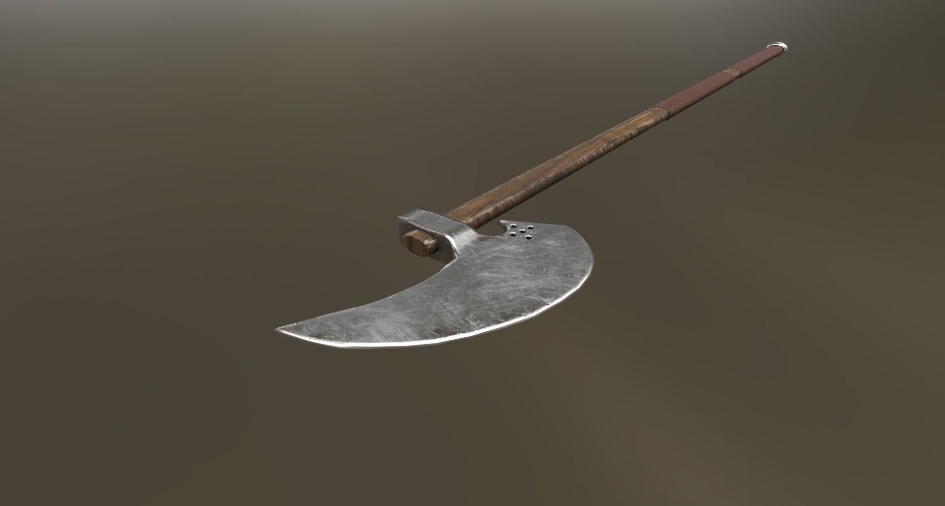 Barbarian Poleaxe Low-poly 3D model_1