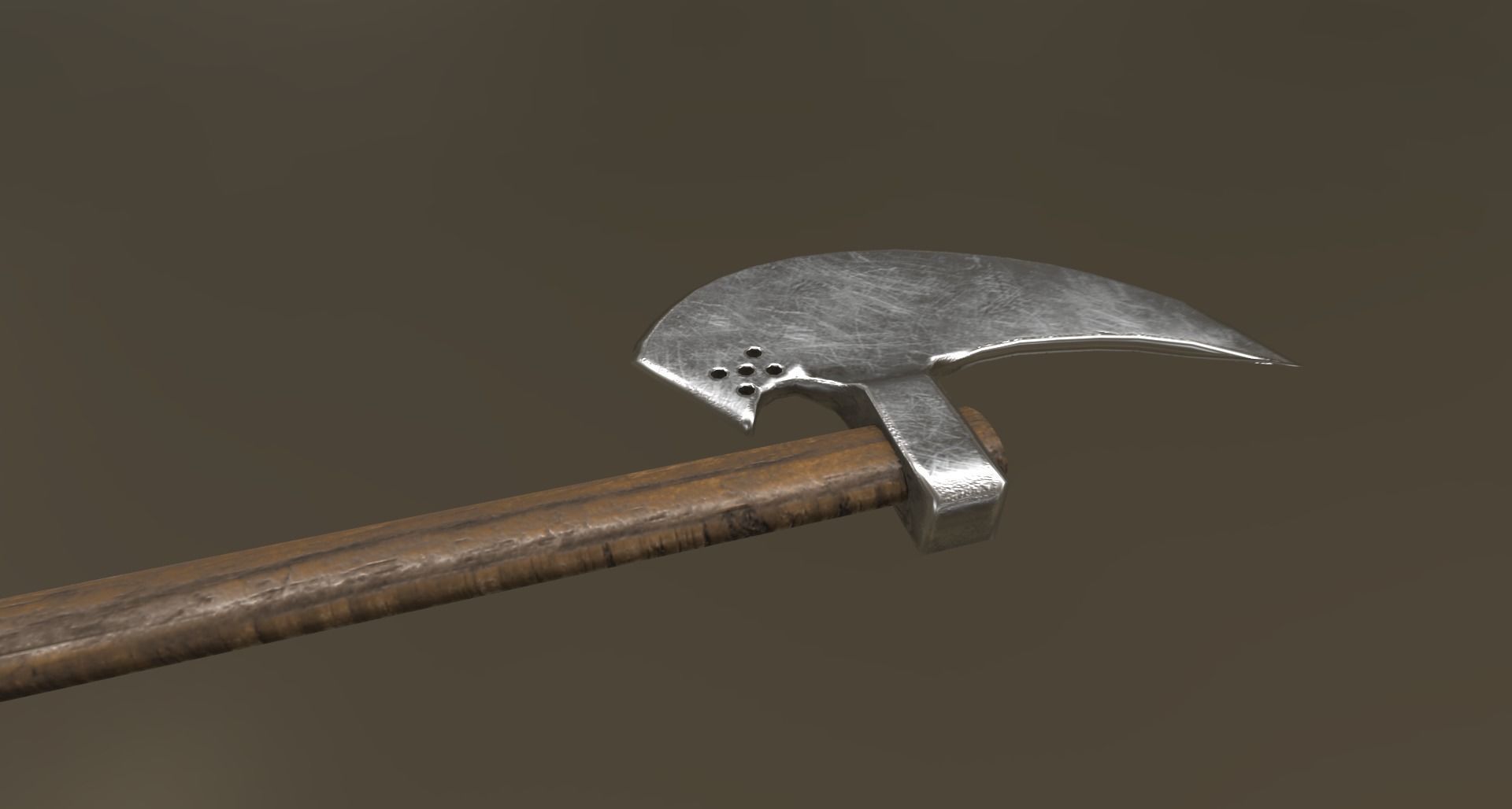 Barbarian Poleaxe Low-poly 3D model_4