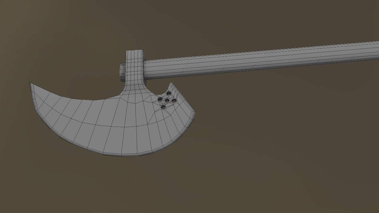 Barbarian Poleaxe Low-poly 3D model_7