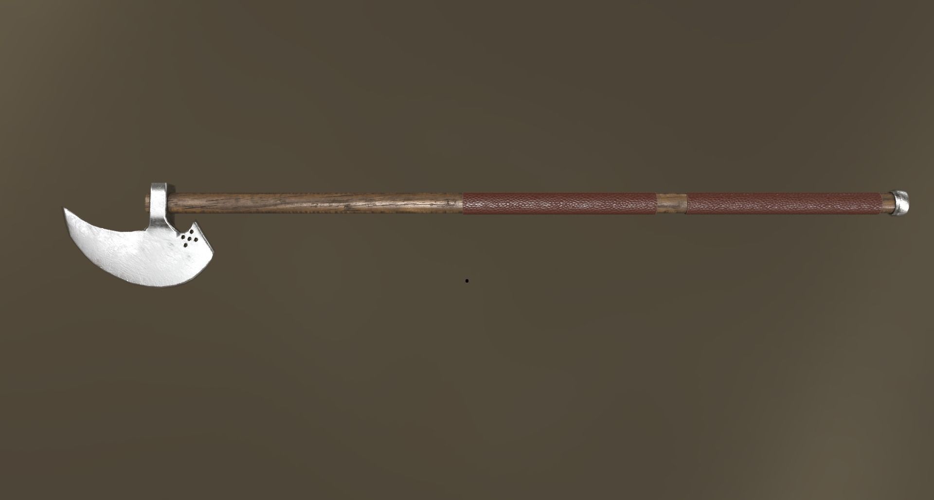 Barbarian Poleaxe Low-poly 3D model_3