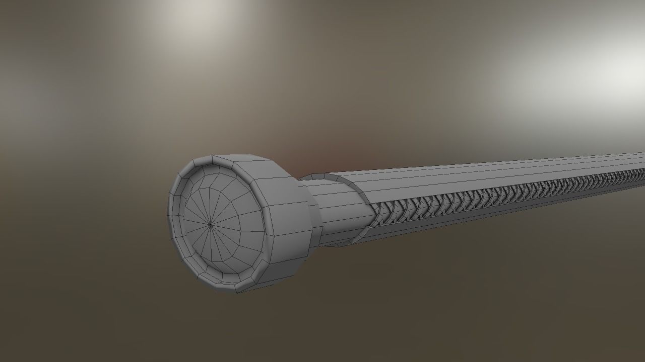 Barbarian Poleaxe Low-poly 3D model_9