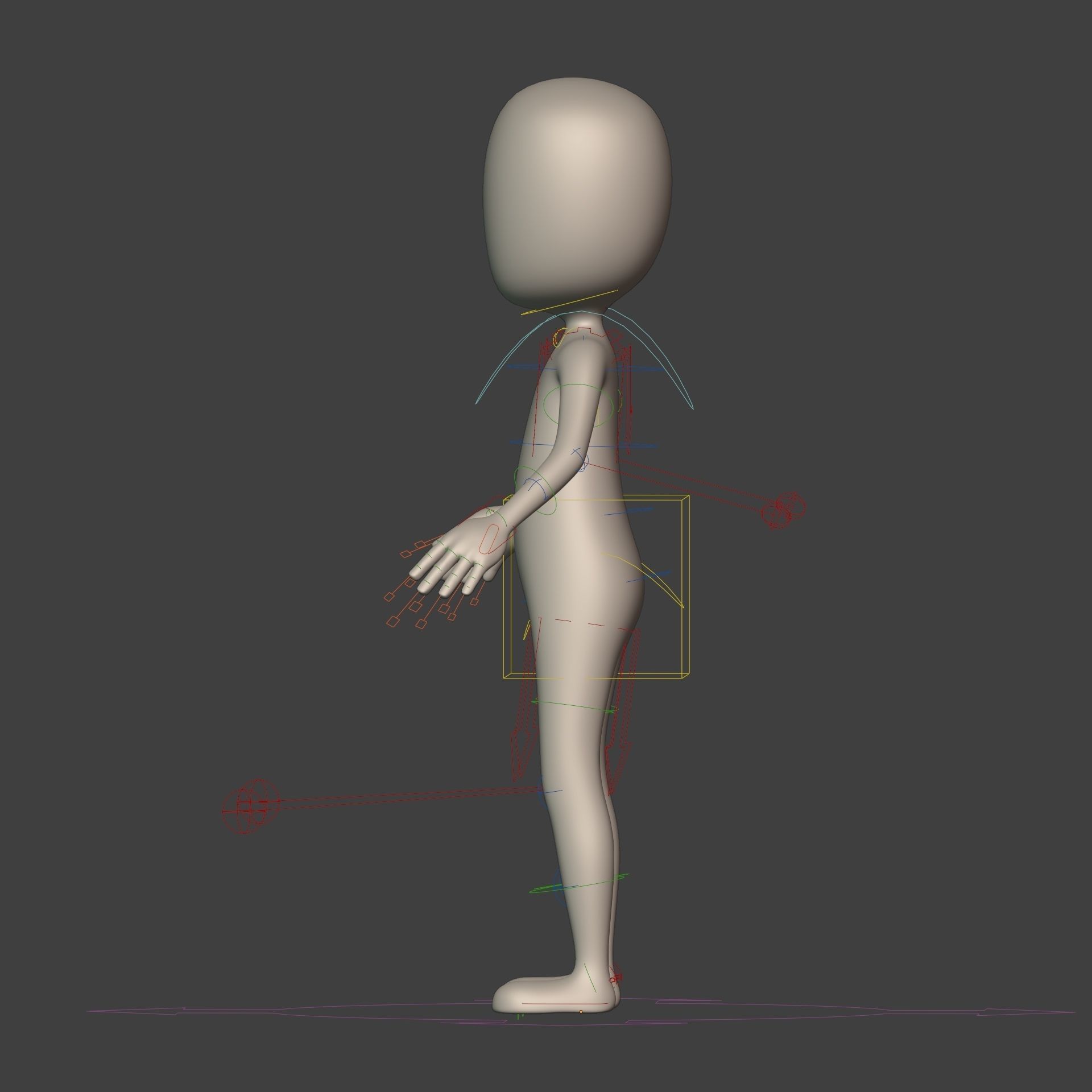 Cartoon Man - Stickman with High Quality IK and FK Rig Low-poly 3D model_12