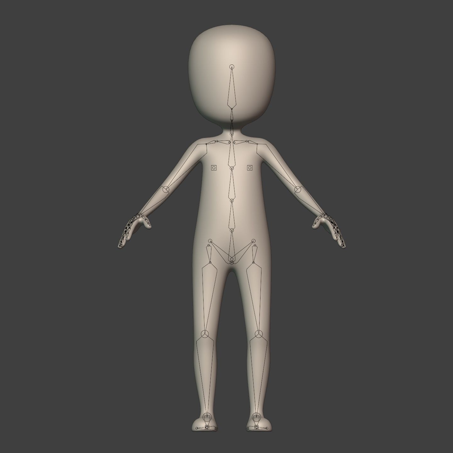 Cartoon Man - Stickman with High Quality IK and FK Rig Low-poly 3D model_15