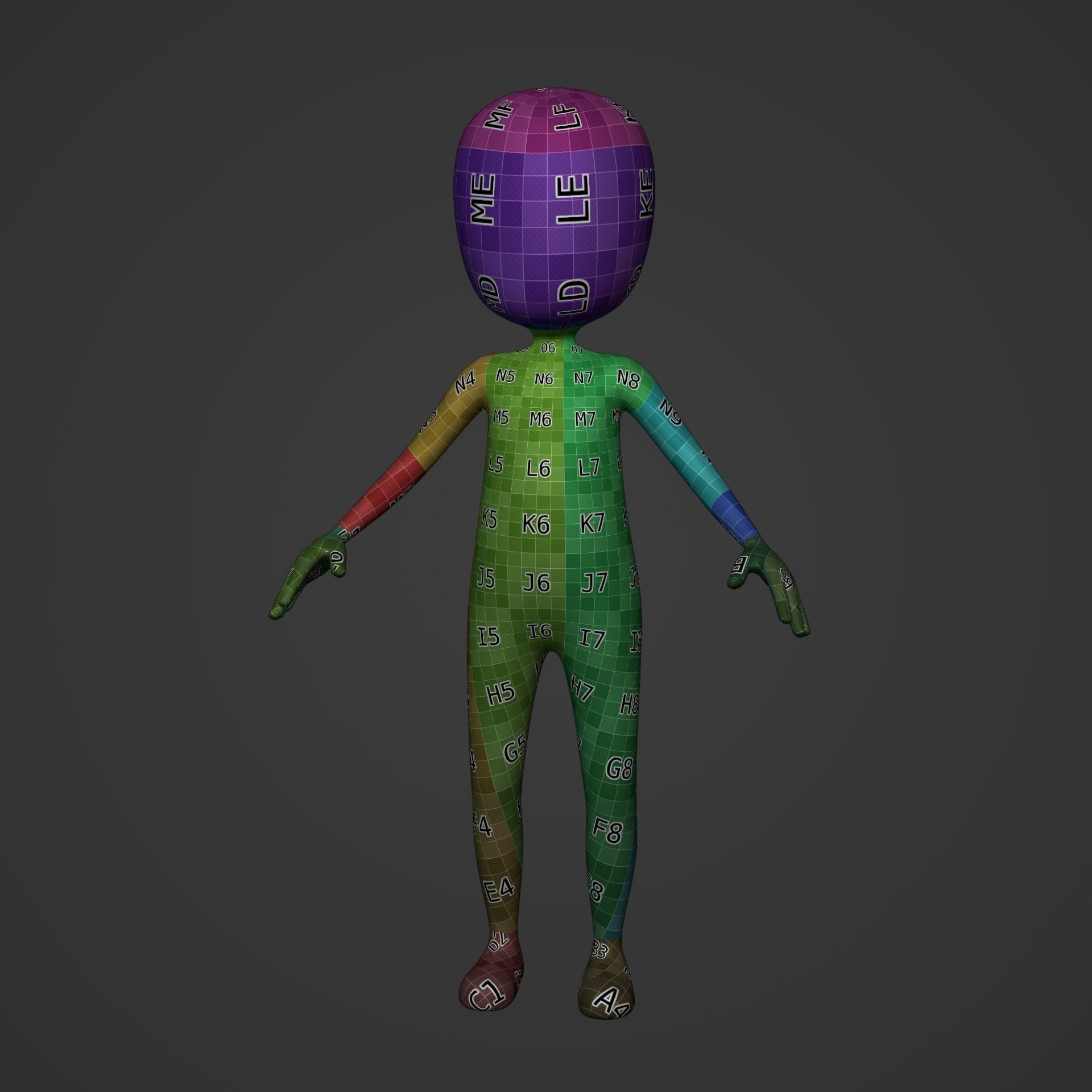 Cartoon Man - Stickman with High Quality IK and FK Rig Low-poly 3D model_4