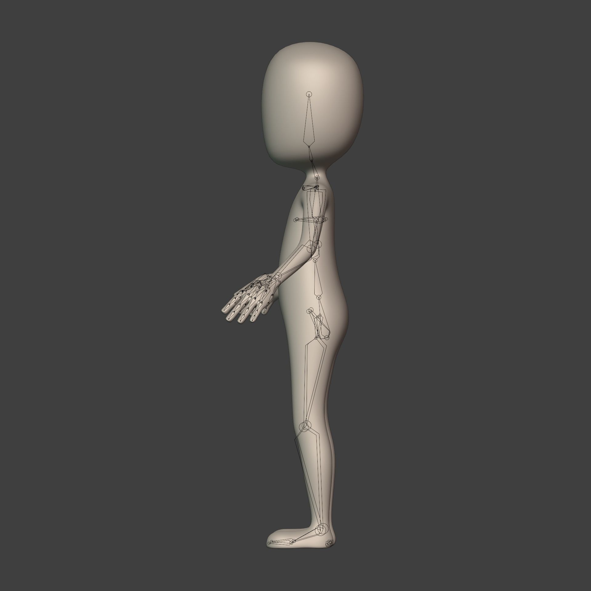 Cartoon Man - Stickman with High Quality IK and FK Rig Low-poly 3D model_13
