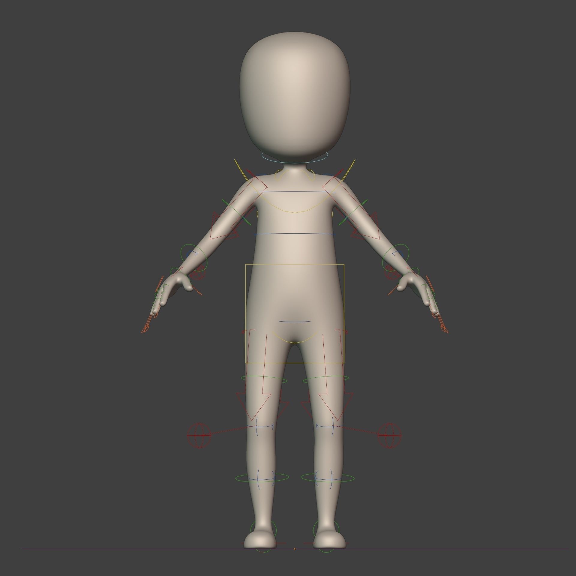 Cartoon Man - Stickman with High Quality IK and FK Rig Low-poly 3D model_14