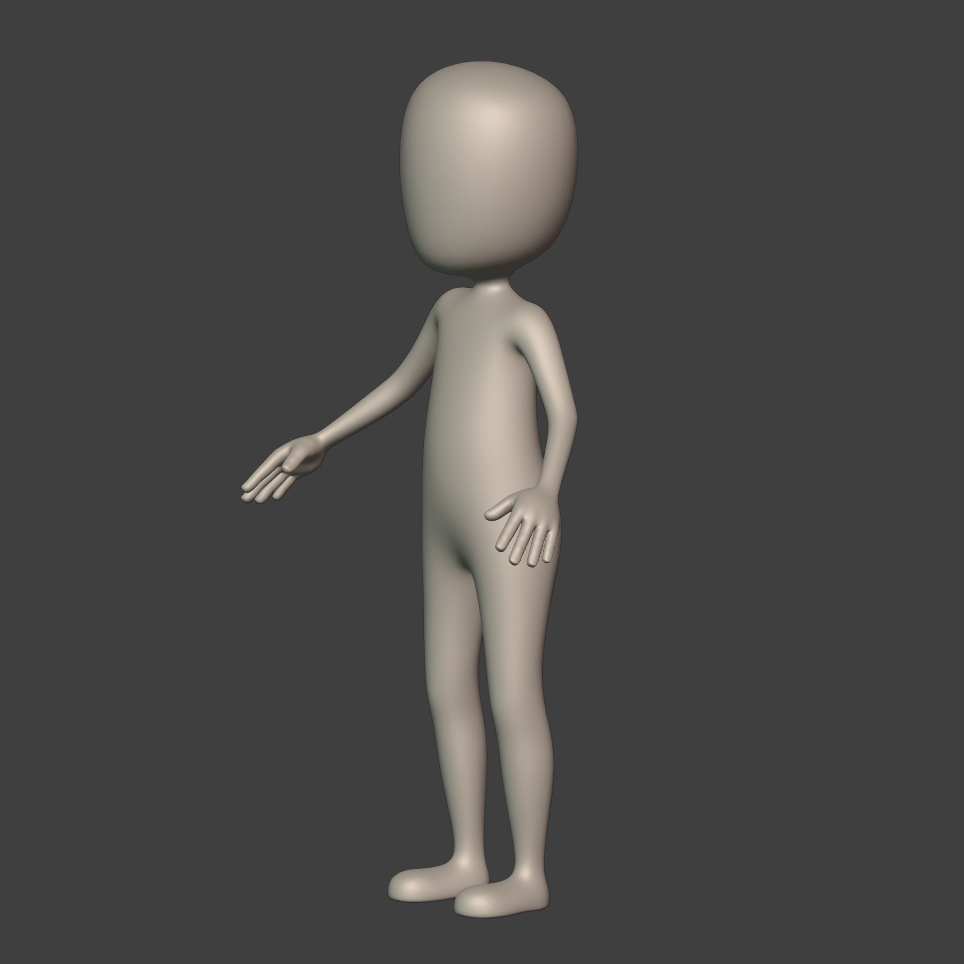 Cartoon Man - Stickman with High Quality IK and FK Rig Low-poly 3D model_9