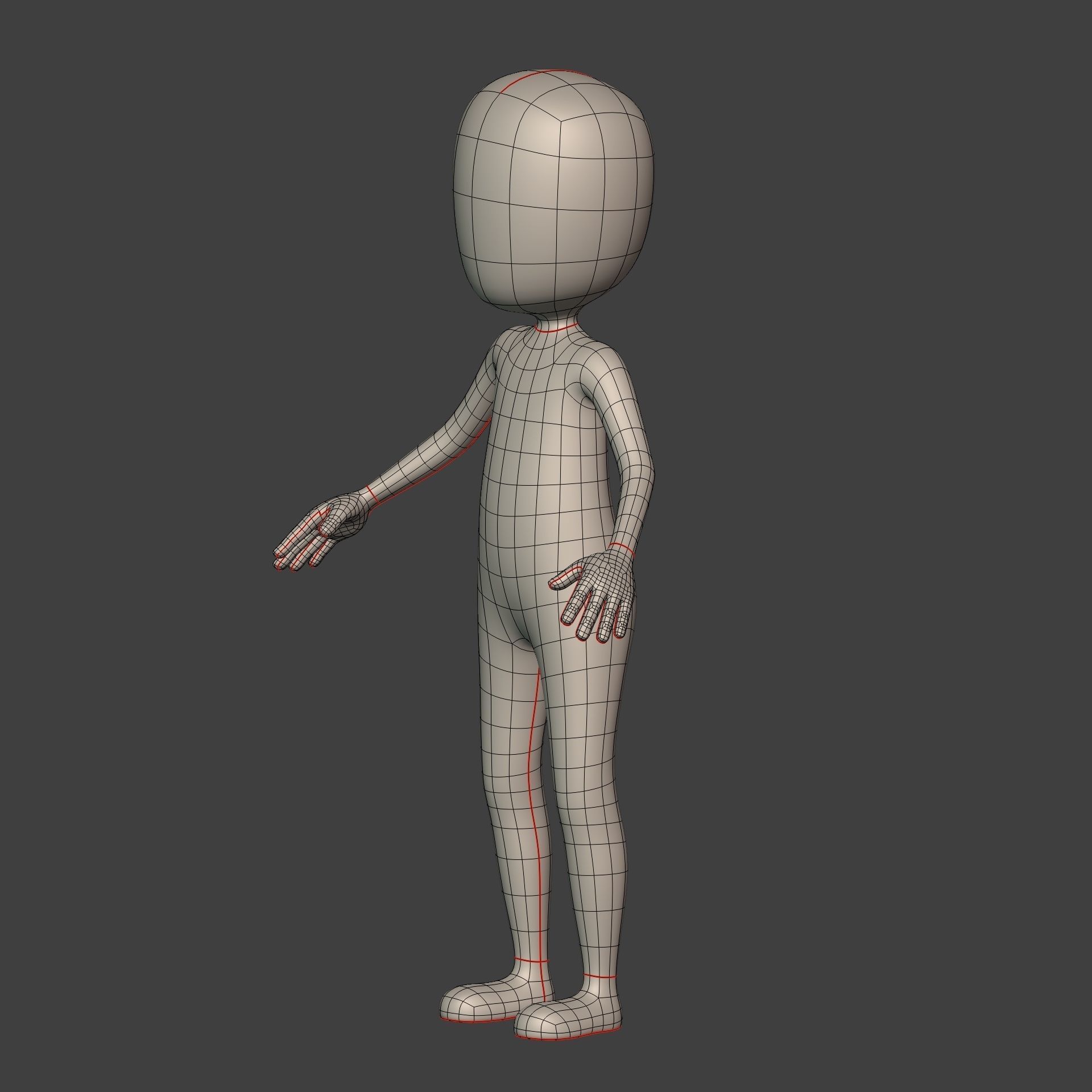 Cartoon Man - Stickman with High Quality IK and FK Rig Low-poly 3D model_10