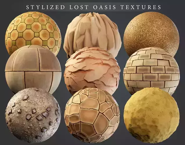 Stylized Lost Oasis PBR material pack Texture