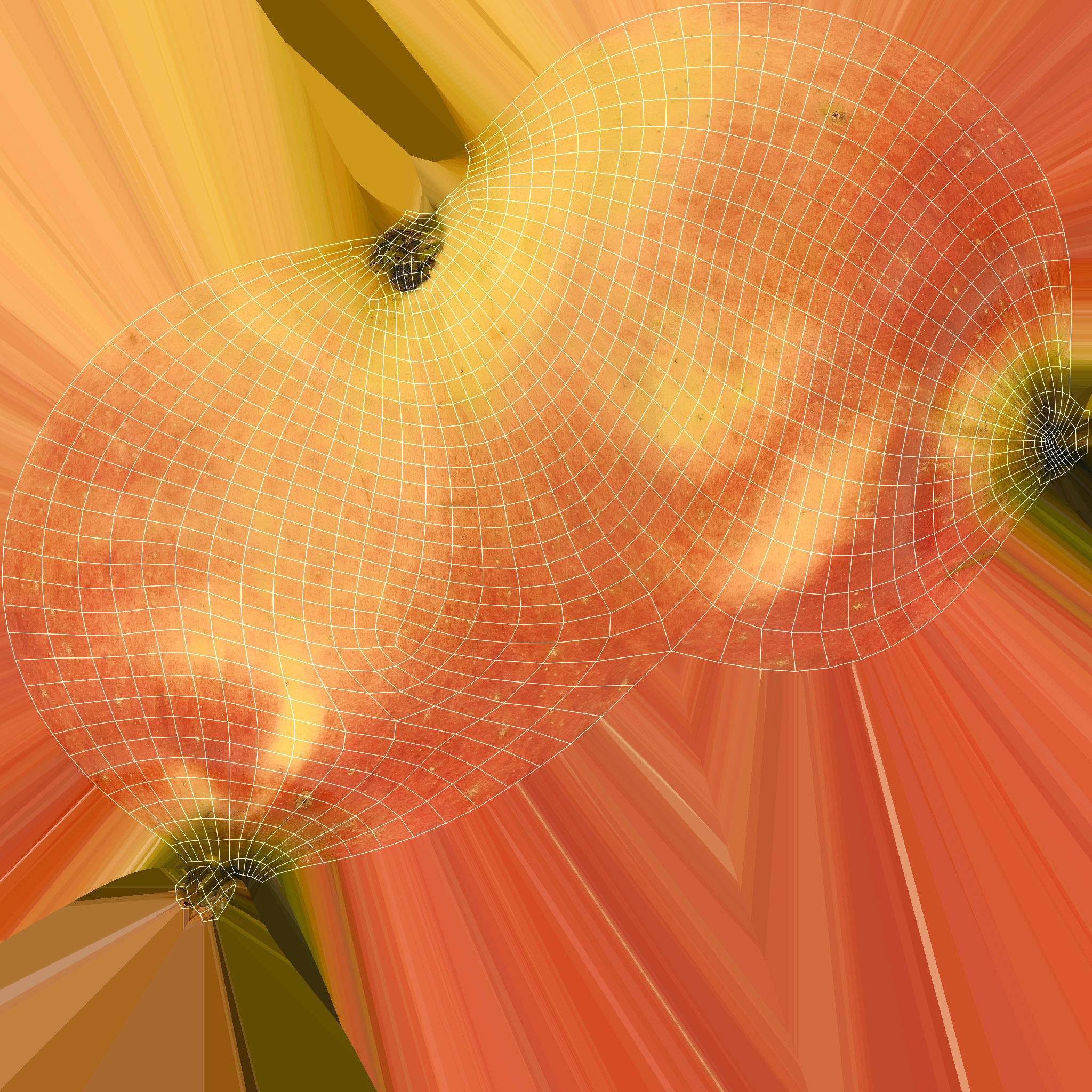 Apple Low-poly 3D model_4