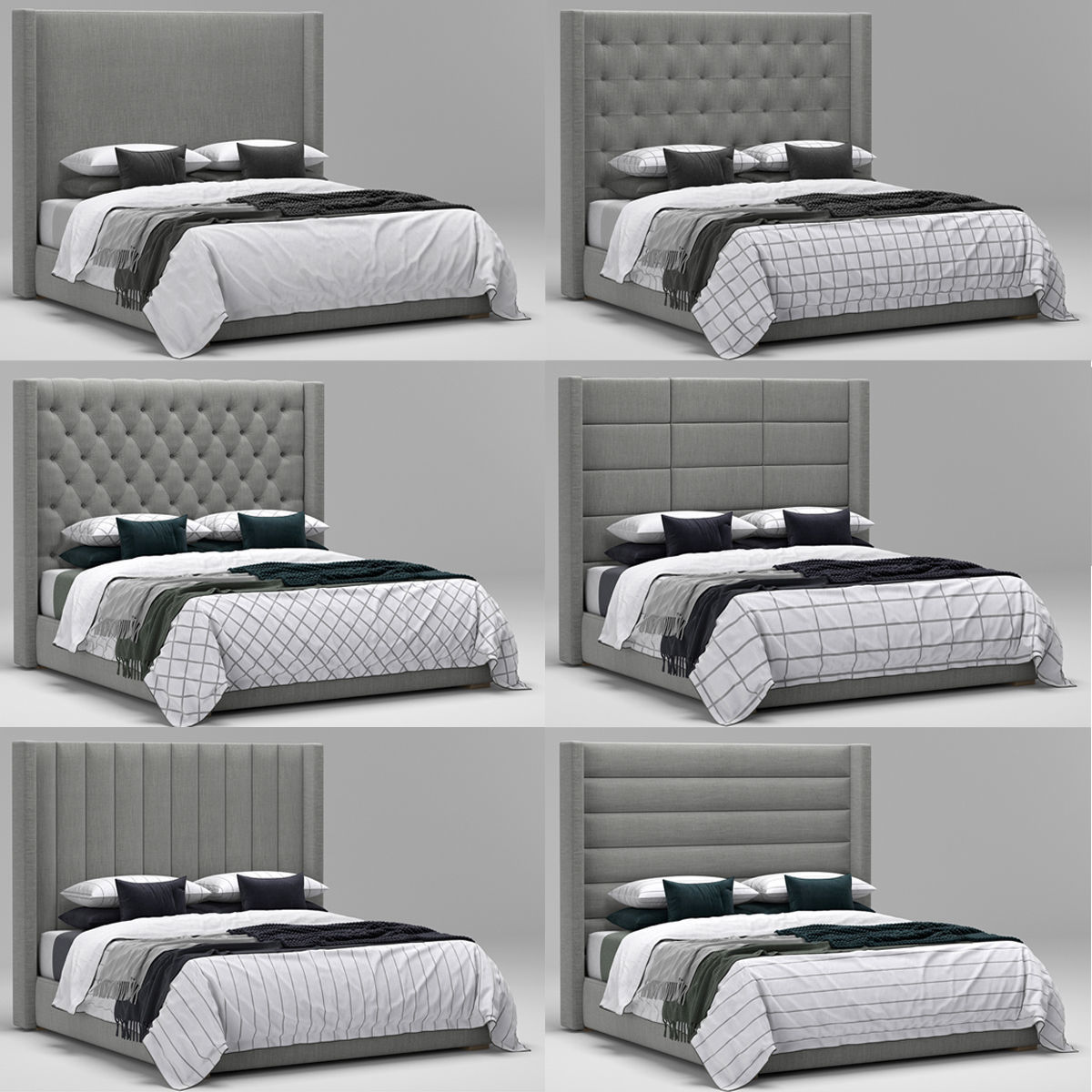 3D RH Modena Shelter bed collection CGTrader
