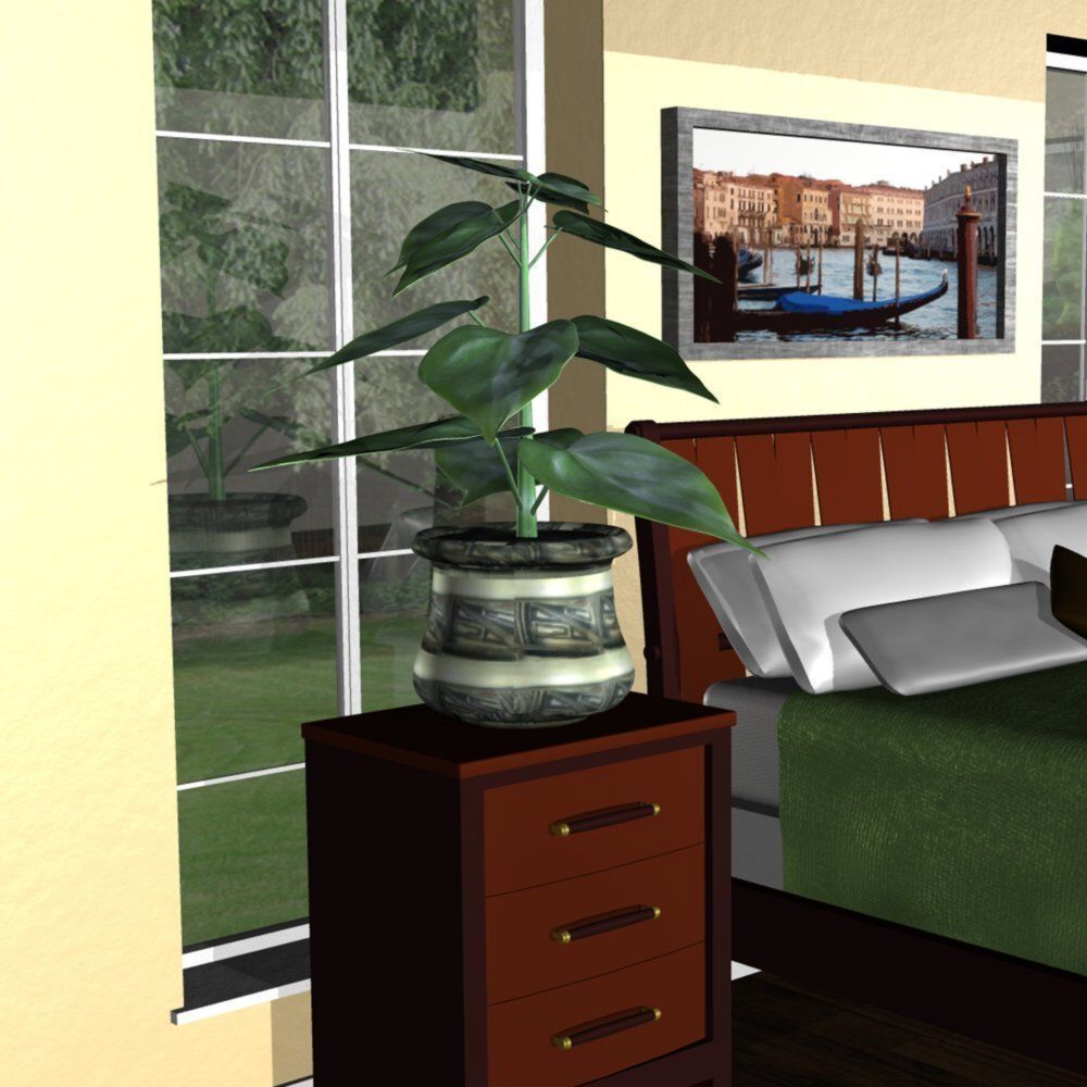 Plants Set 1 group of potted 3D model_12