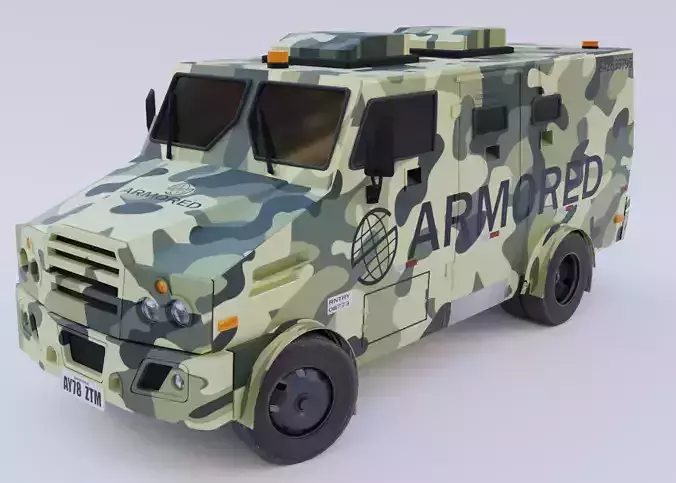 Armored Car Low-poly 3D model