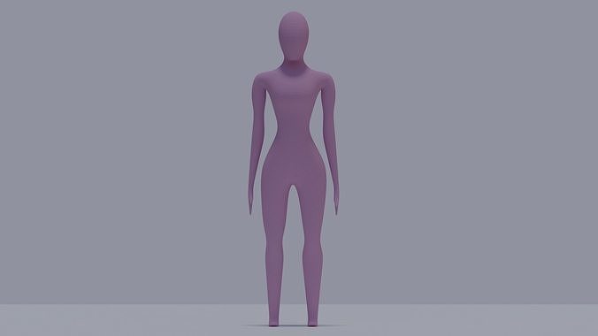 Base Mesh Female Low-Poly  Low-poly 3D model