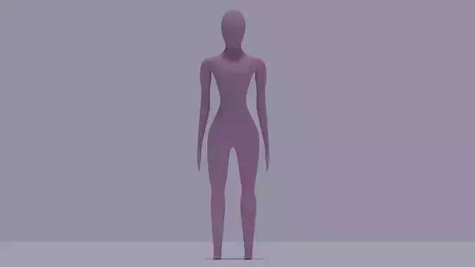 Base Mesh Female Low-Poly  Low-poly 3D model