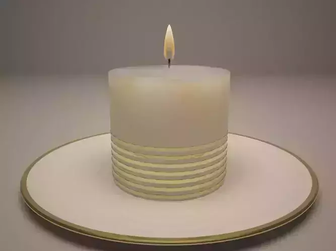 Candle on plate