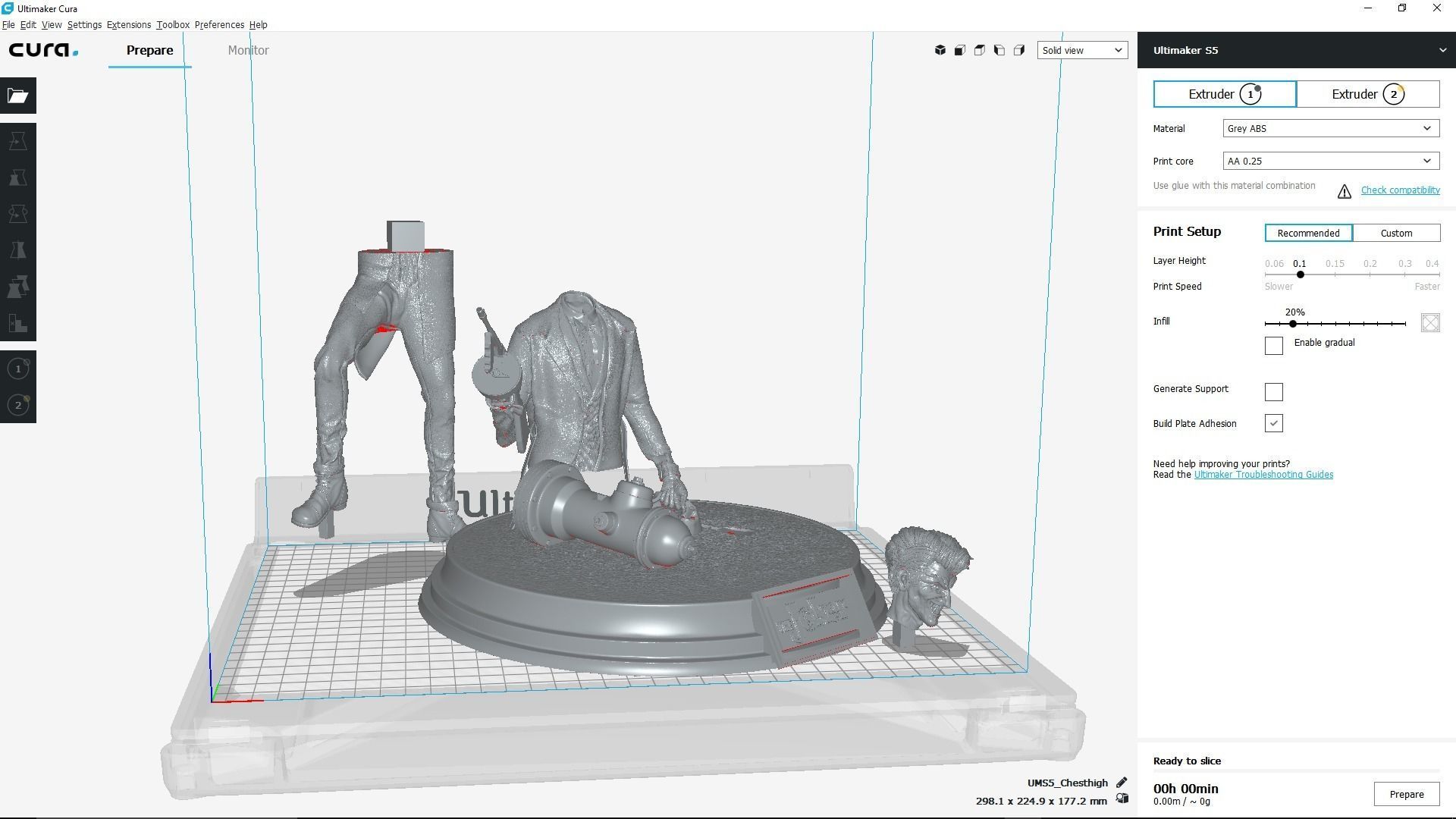 The joker 3D Print statue with gun 3D print model_7