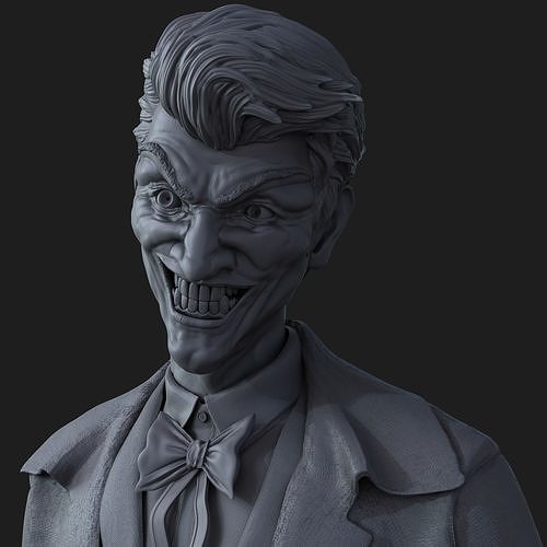 The joker 3D Print statue with gun 3D print model