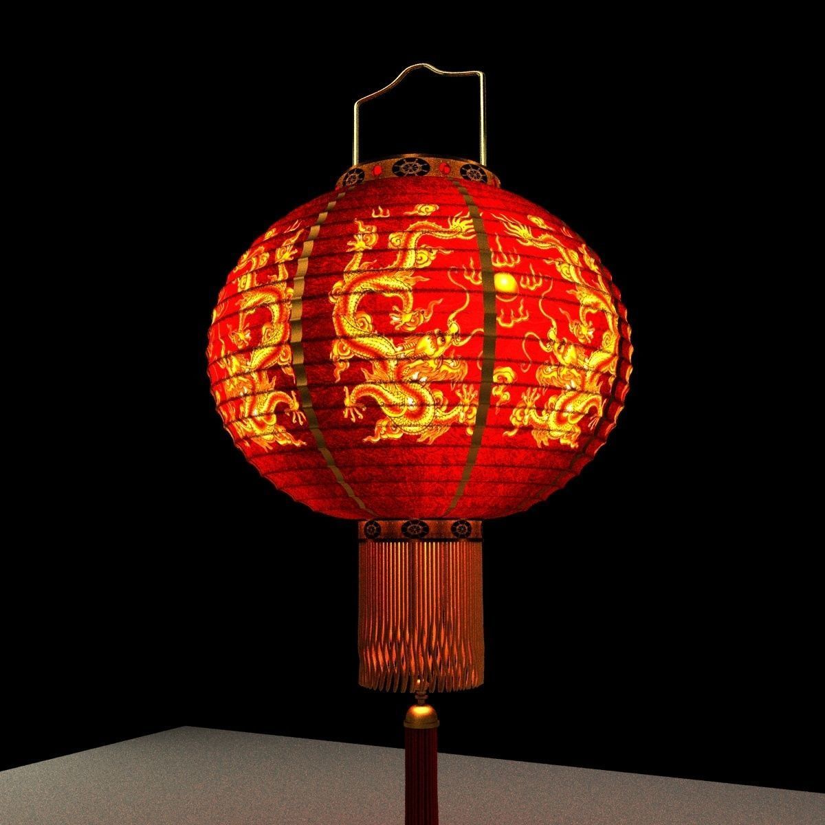 Chinese Red Lantern 3D model_2
