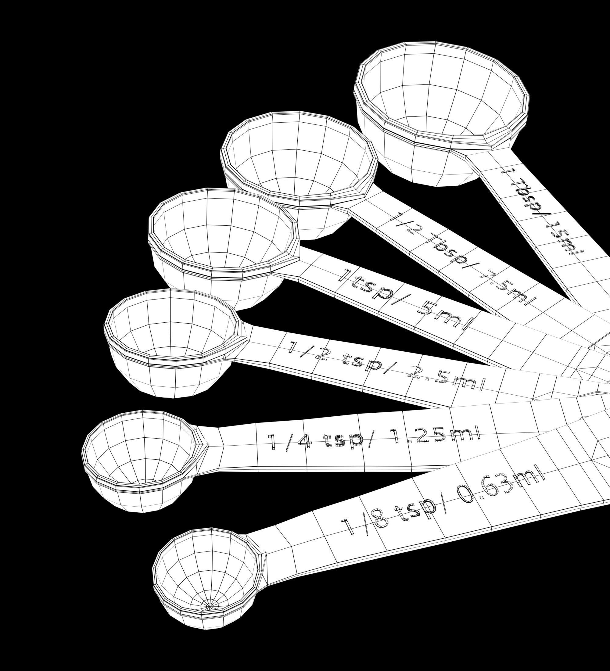 MEASURING SPOONS 6 PIECES Free low-poly 3D model_21