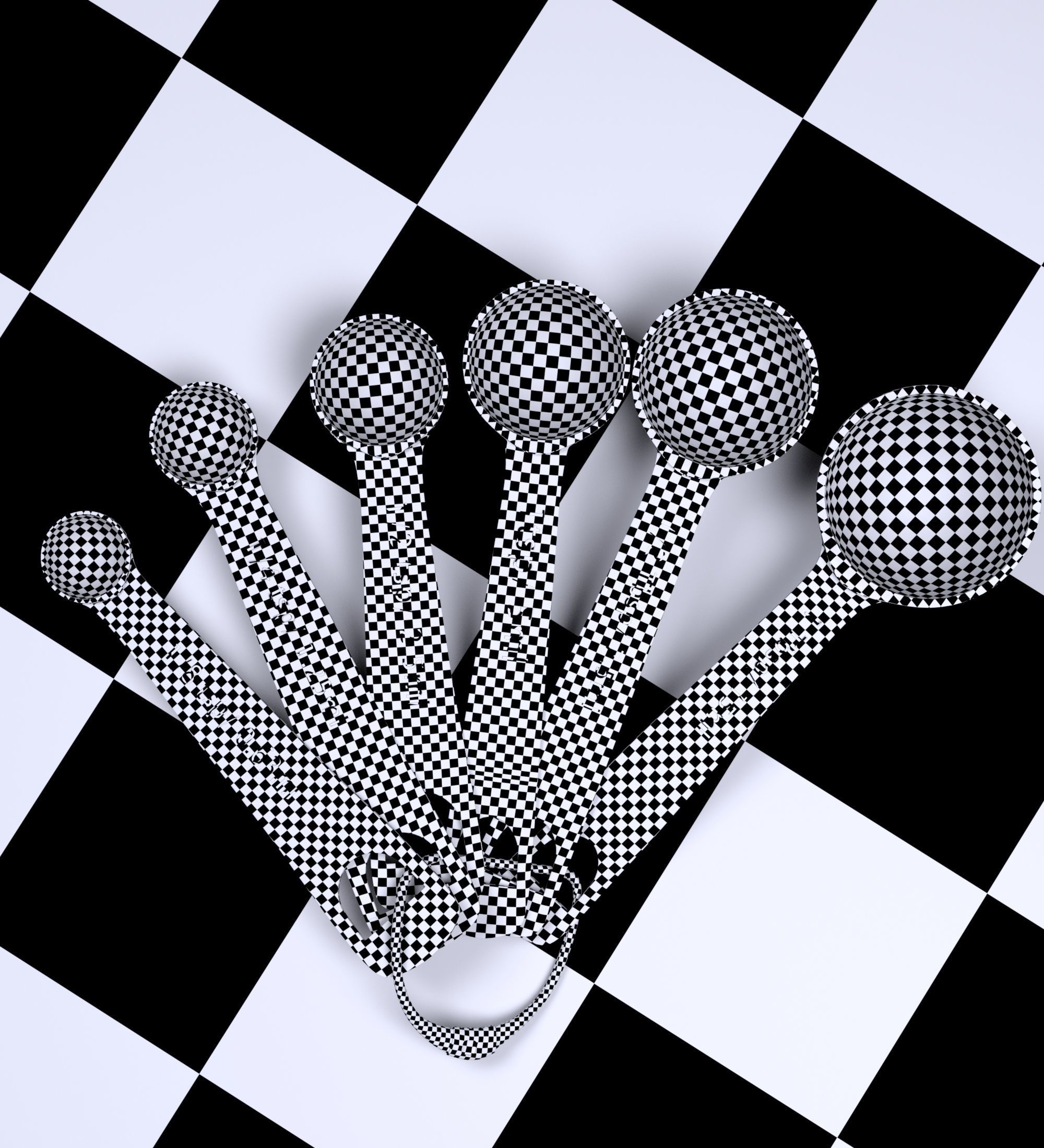 MEASURING SPOONS 6 PIECES Free low-poly 3D model_9