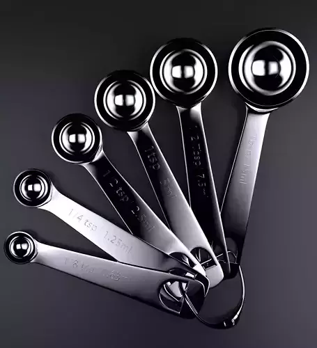 MEASURING SPOONS 6 PIECES Free low-poly 3D model