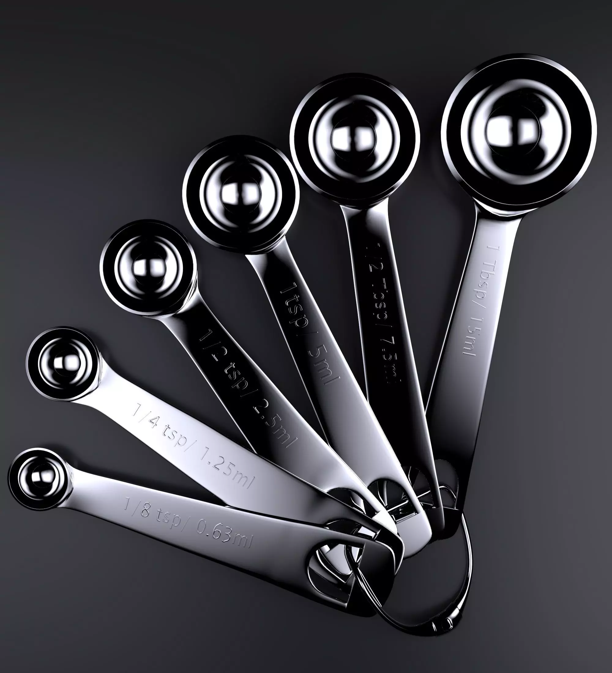 MEASURING SPOONS 6 PIECES Free low-poly 3D model_0