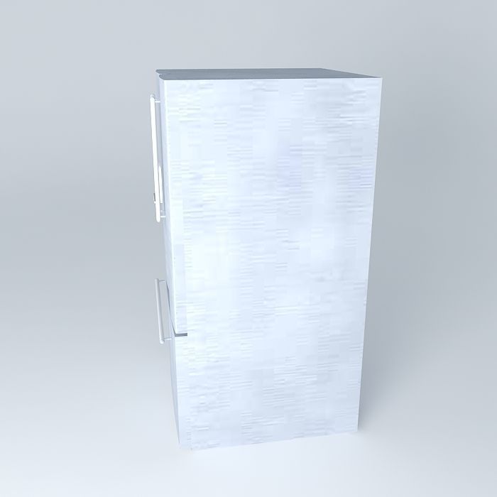 Large Refrigerator Double Door with freezer drawer 3D model_2