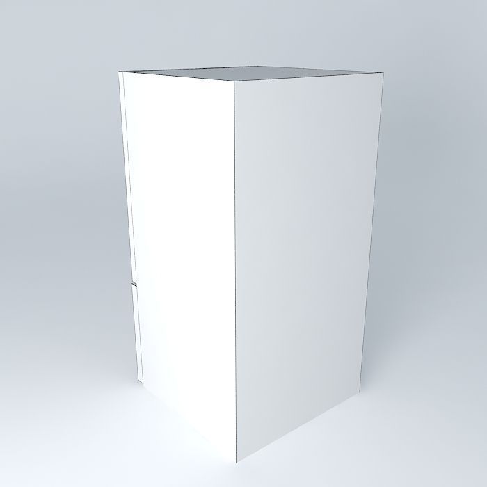 Large Refrigerator Double Door with freezer drawer 3D model_4