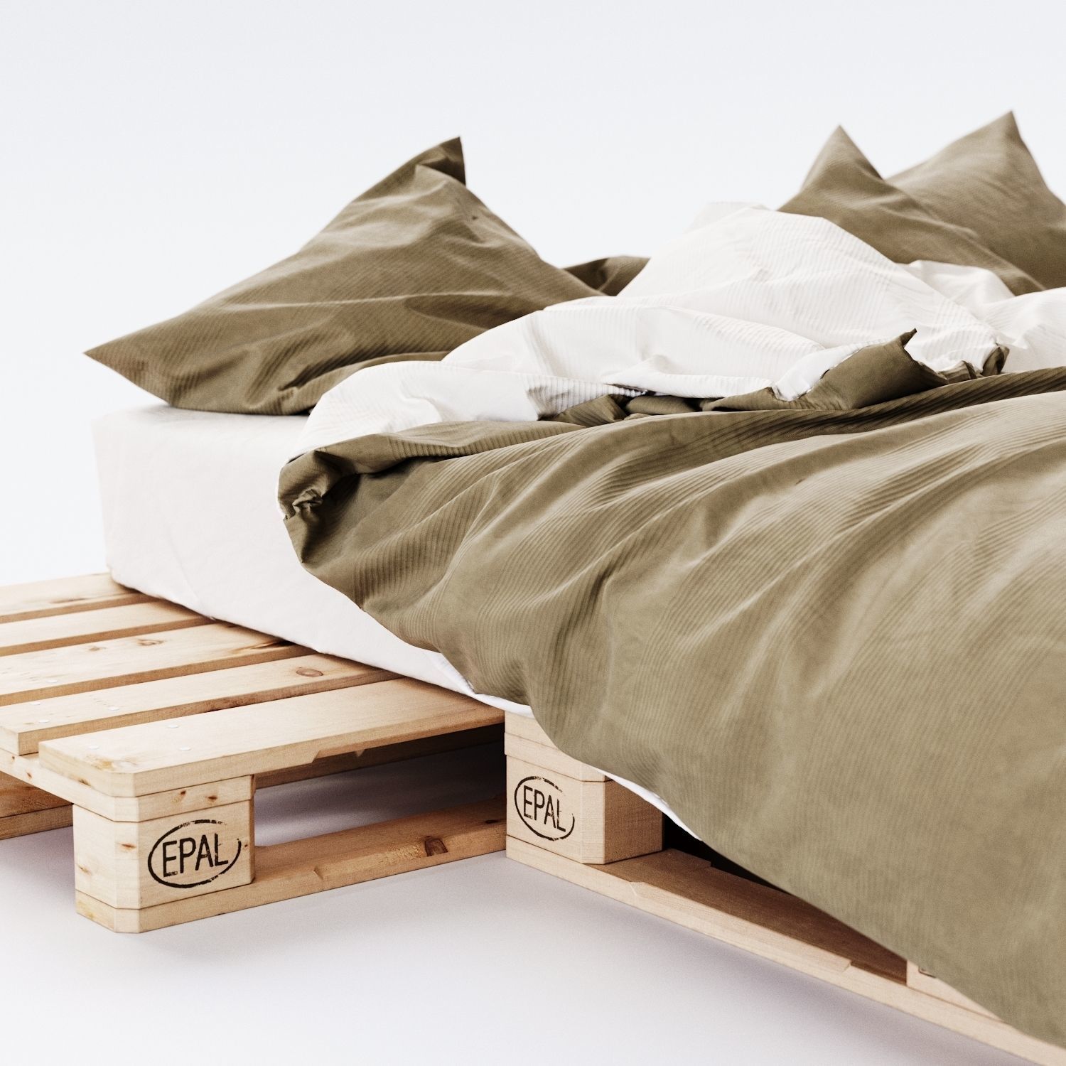 Euro Pallet Bed 3D model_4