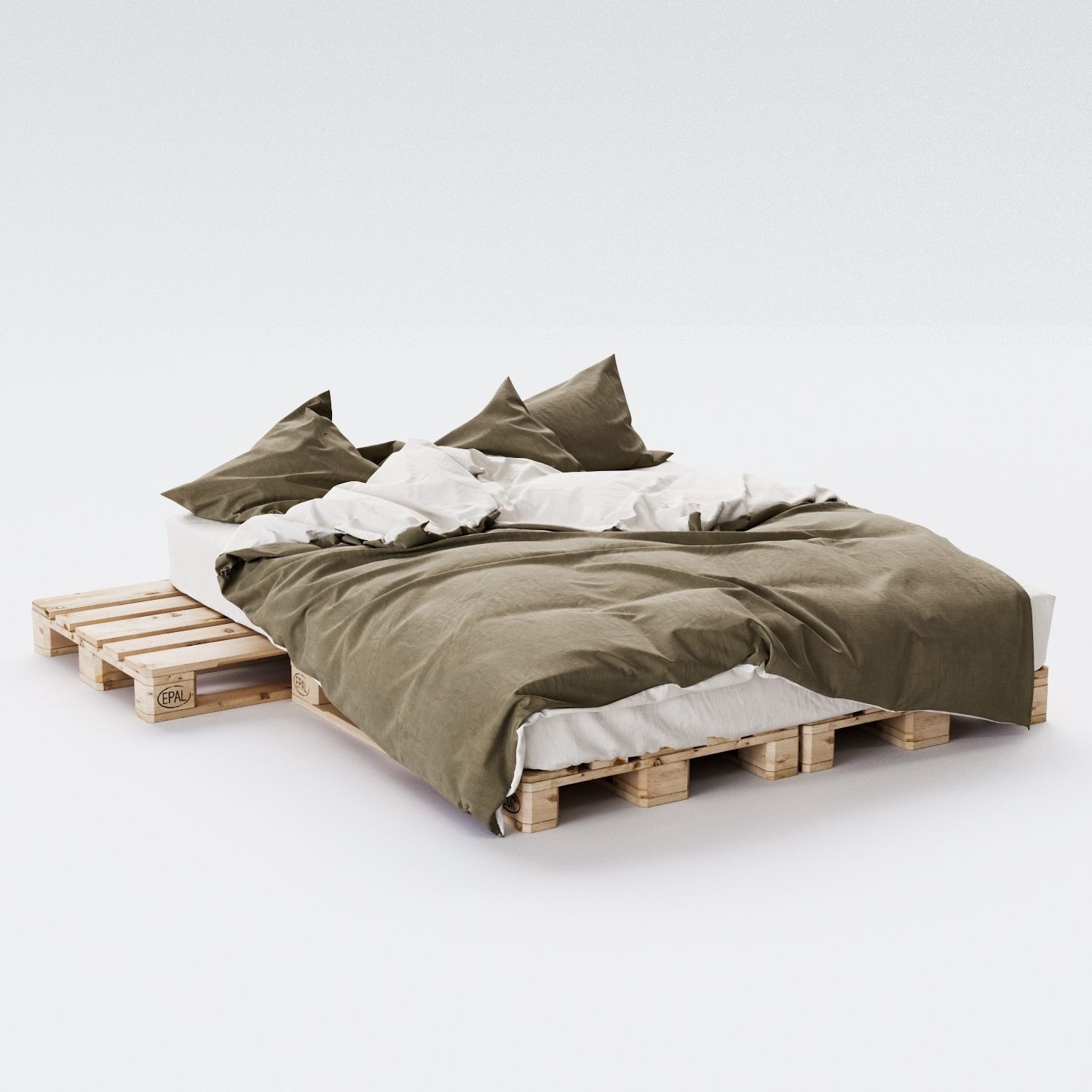 Euro Pallet Bed 3D model_1