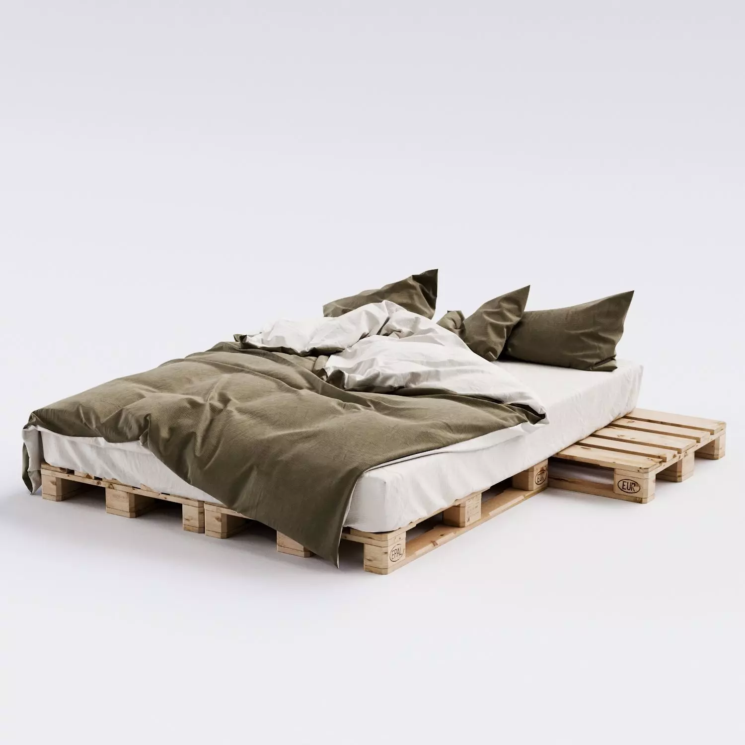 Euro Pallet Bed 3D model_0