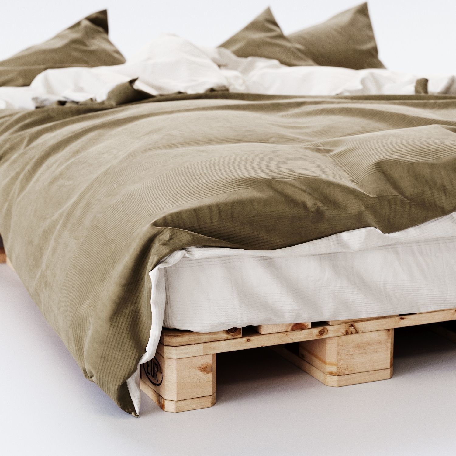 Euro Pallet Bed 3D model_6