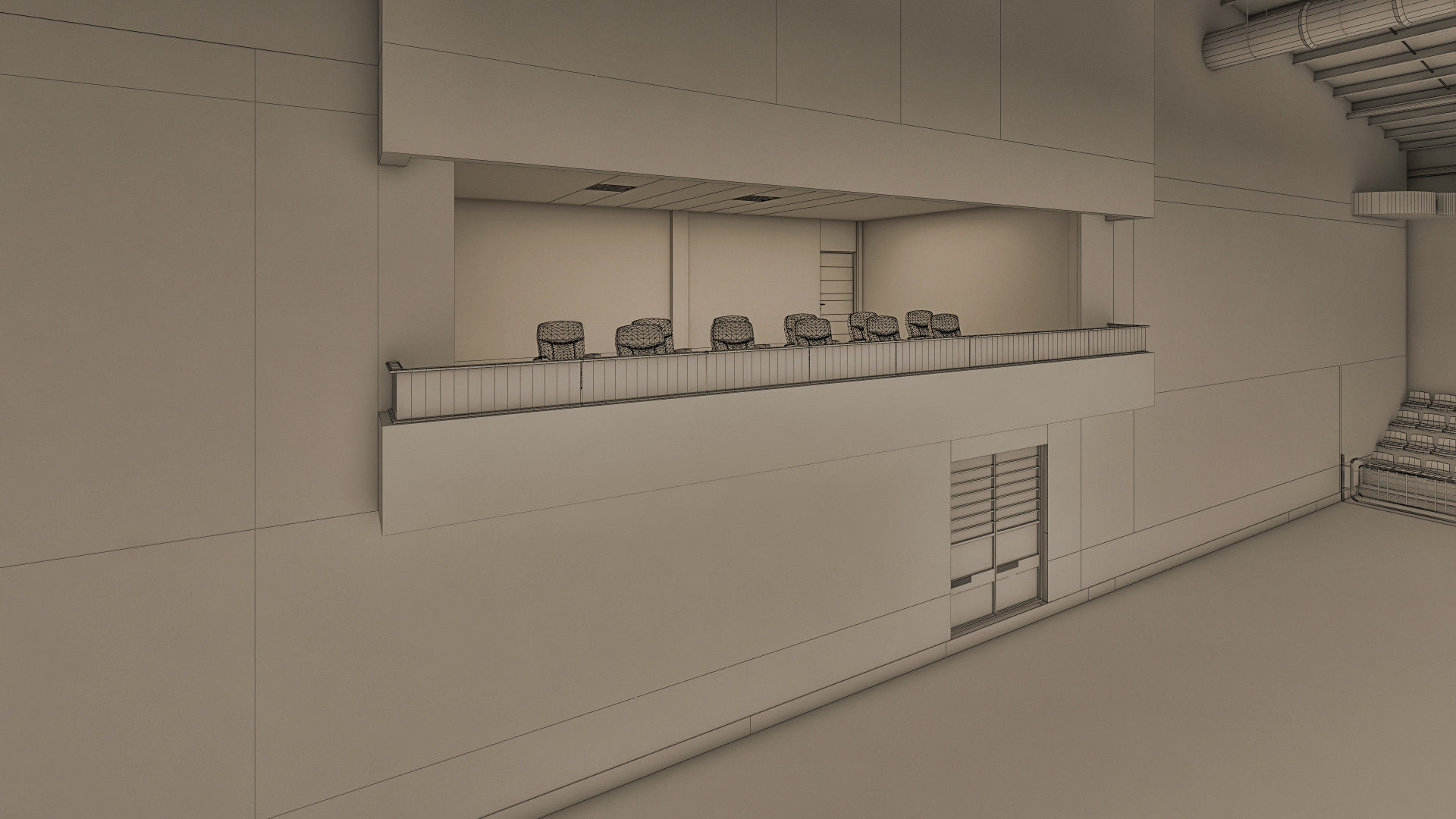 Realistic Sport Hall Complex  3D model_14