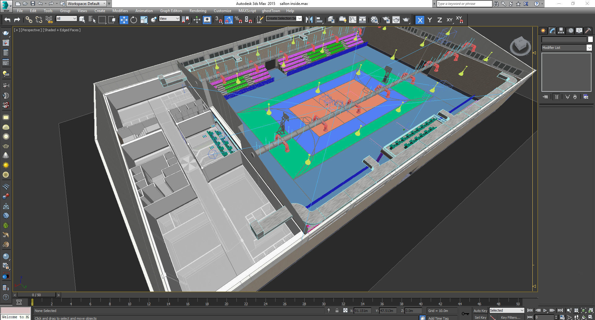 Realistic Sport Hall Complex  3D model_21