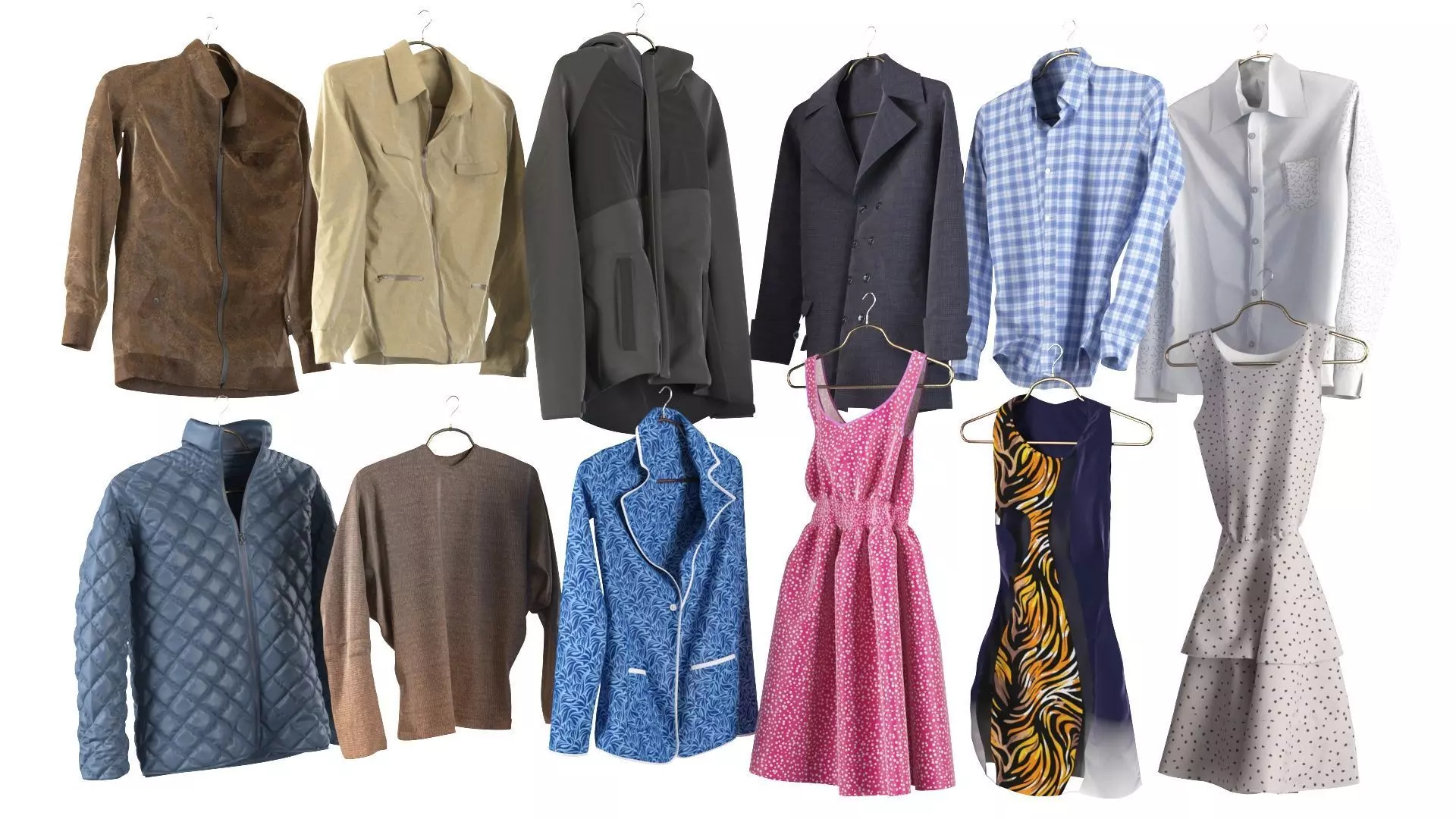 Clothes set for wardrobe 3D model