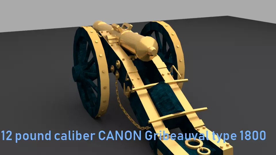NAPOLEONIC CANNON low poly version 2019 Low-poly 3D model