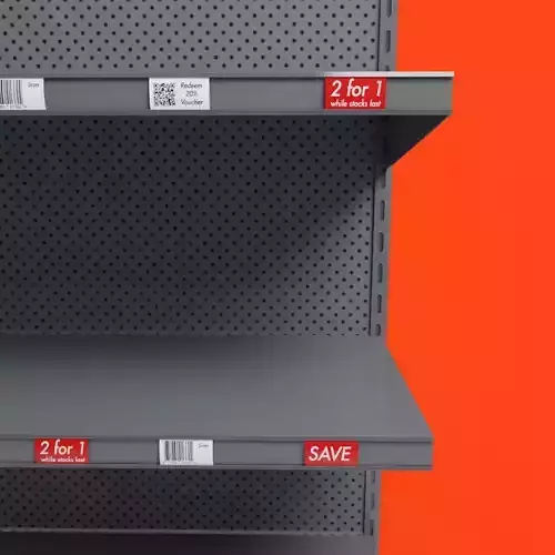 Shop or store shelf or shelving aisle for interior environment Low-poly 3D model