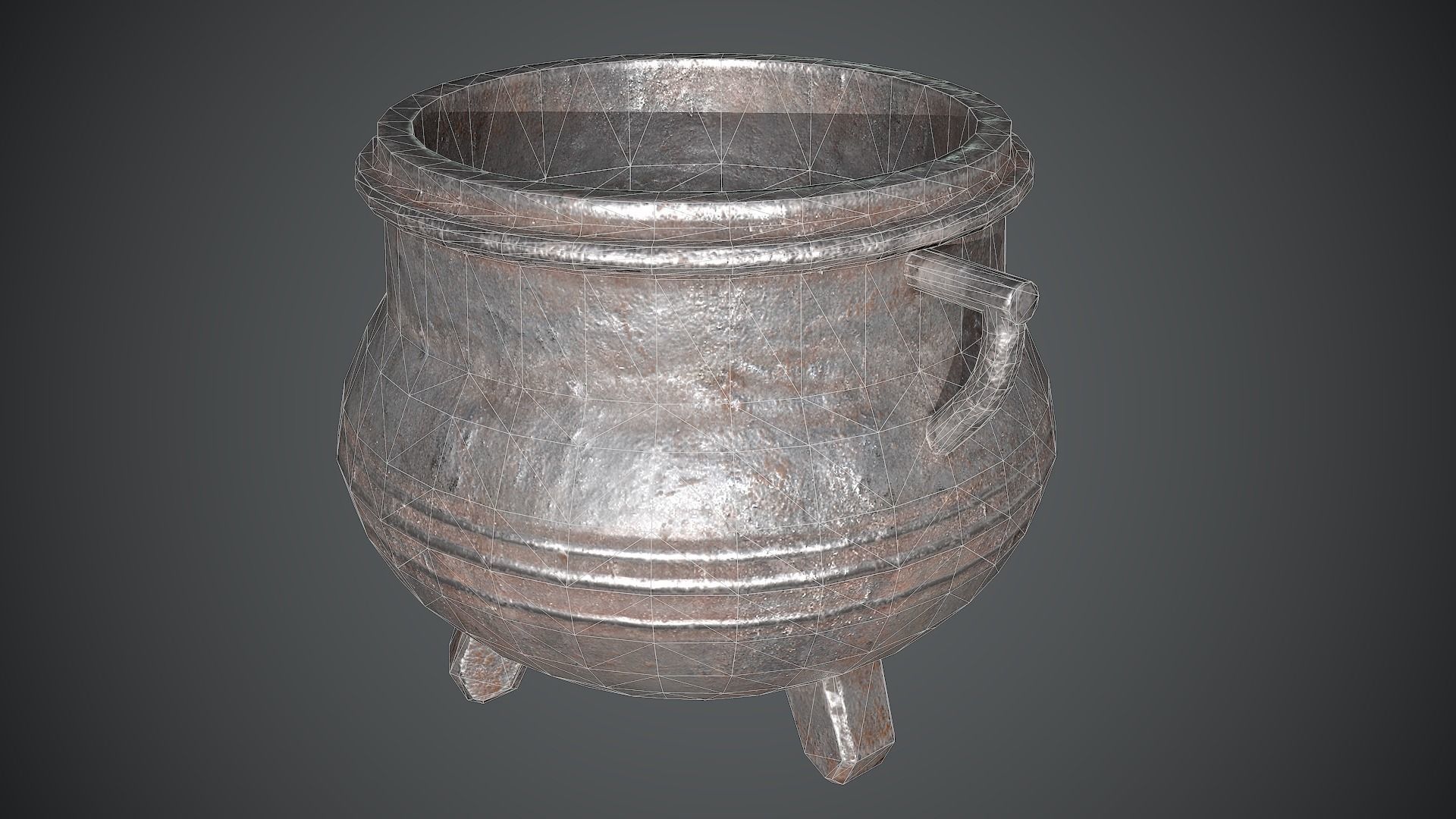 Cauldron Medieval Low-poly 3D model_5