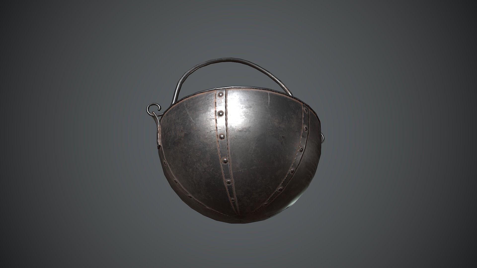 Cauldron Medieval Low-poly 3D model_20