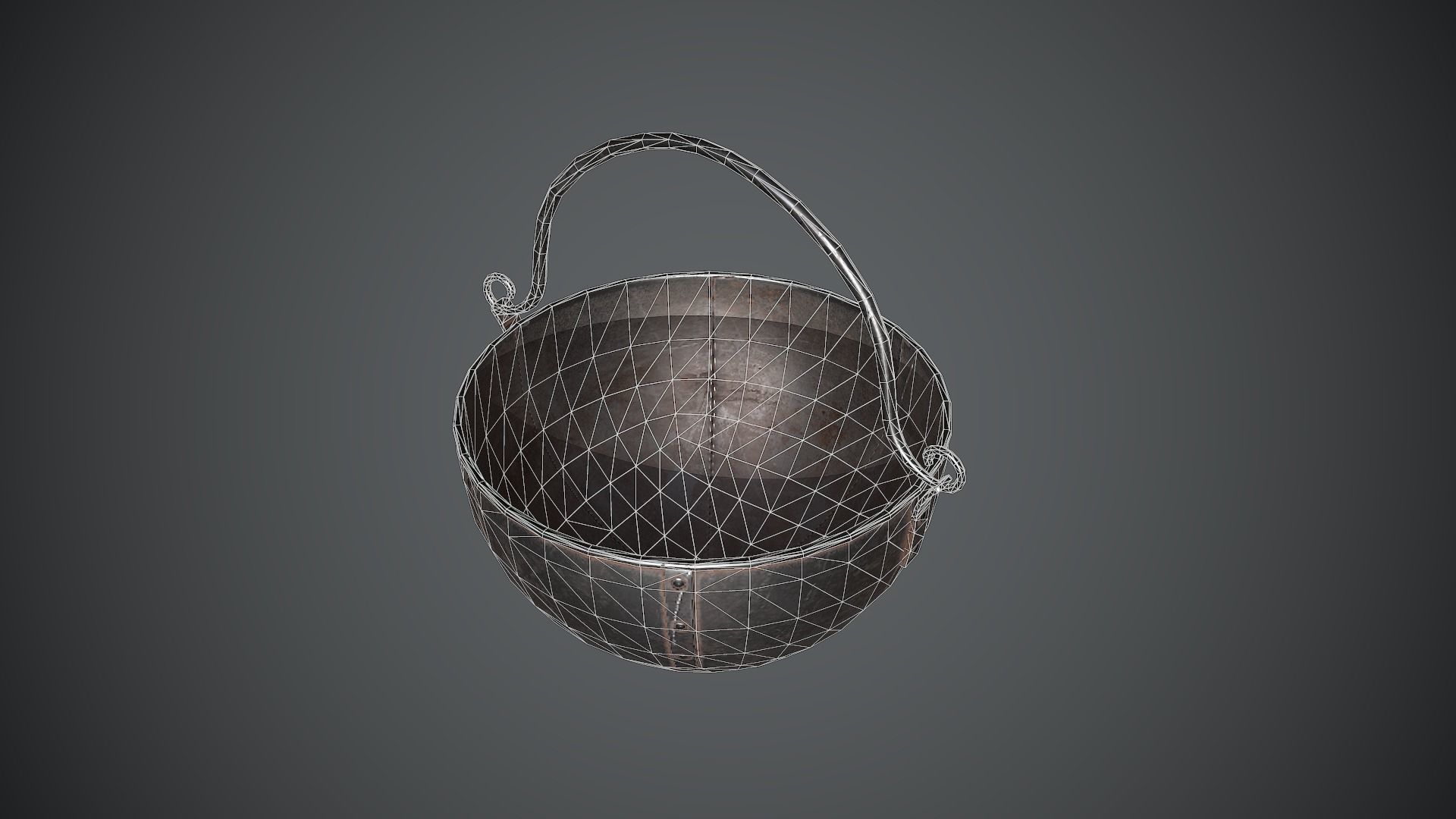 Cauldron Medieval Low-poly 3D model_17