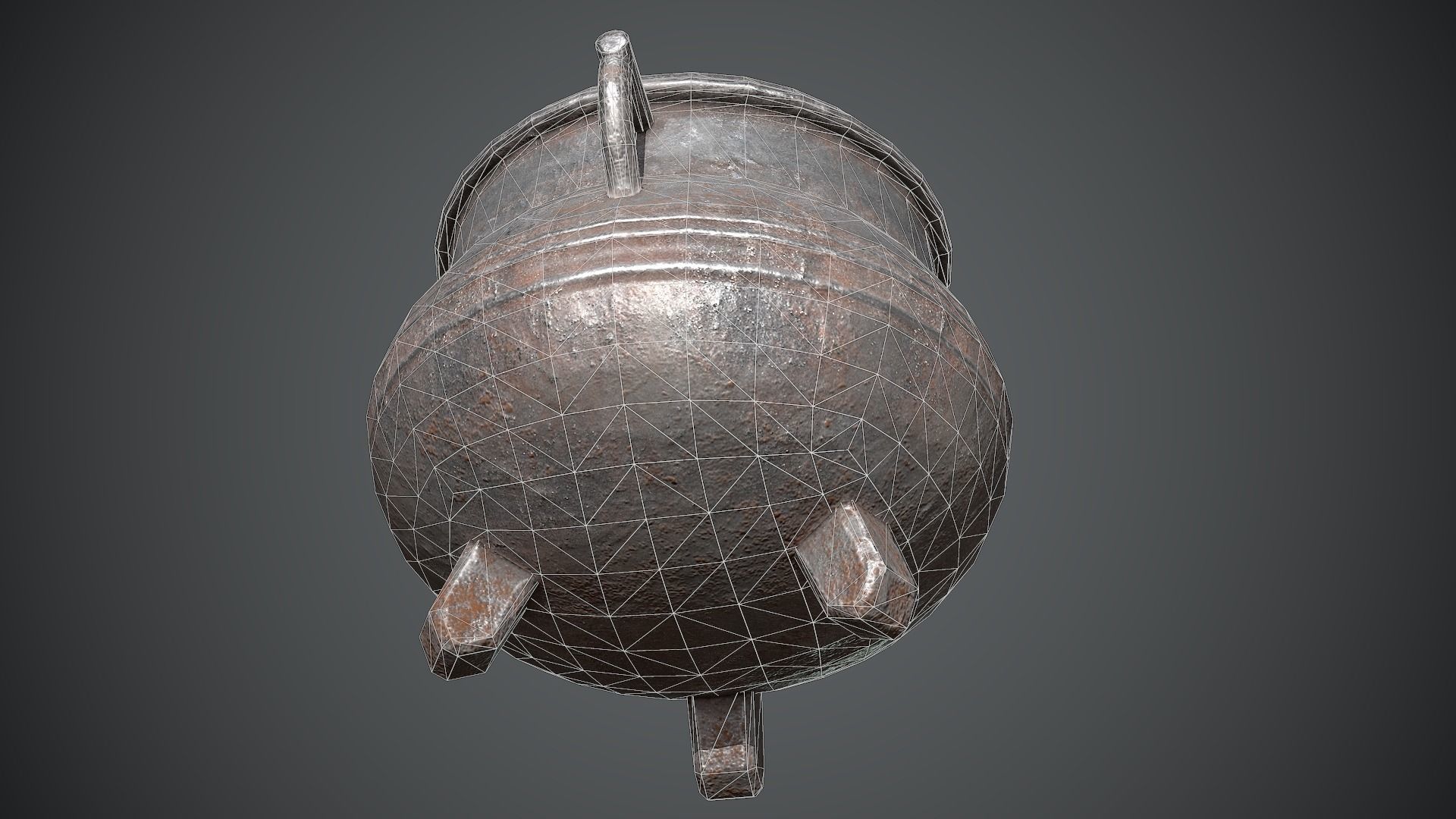 Cauldron Medieval Low-poly 3D model_11