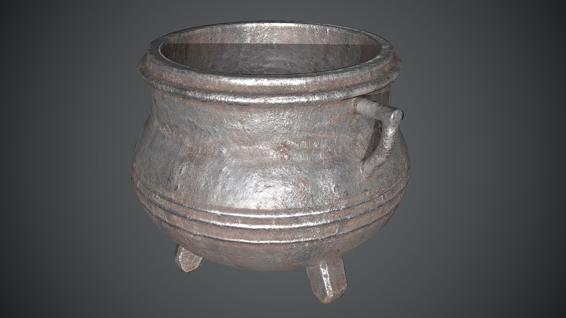 Cauldron Medieval Low-poly 3D model_4