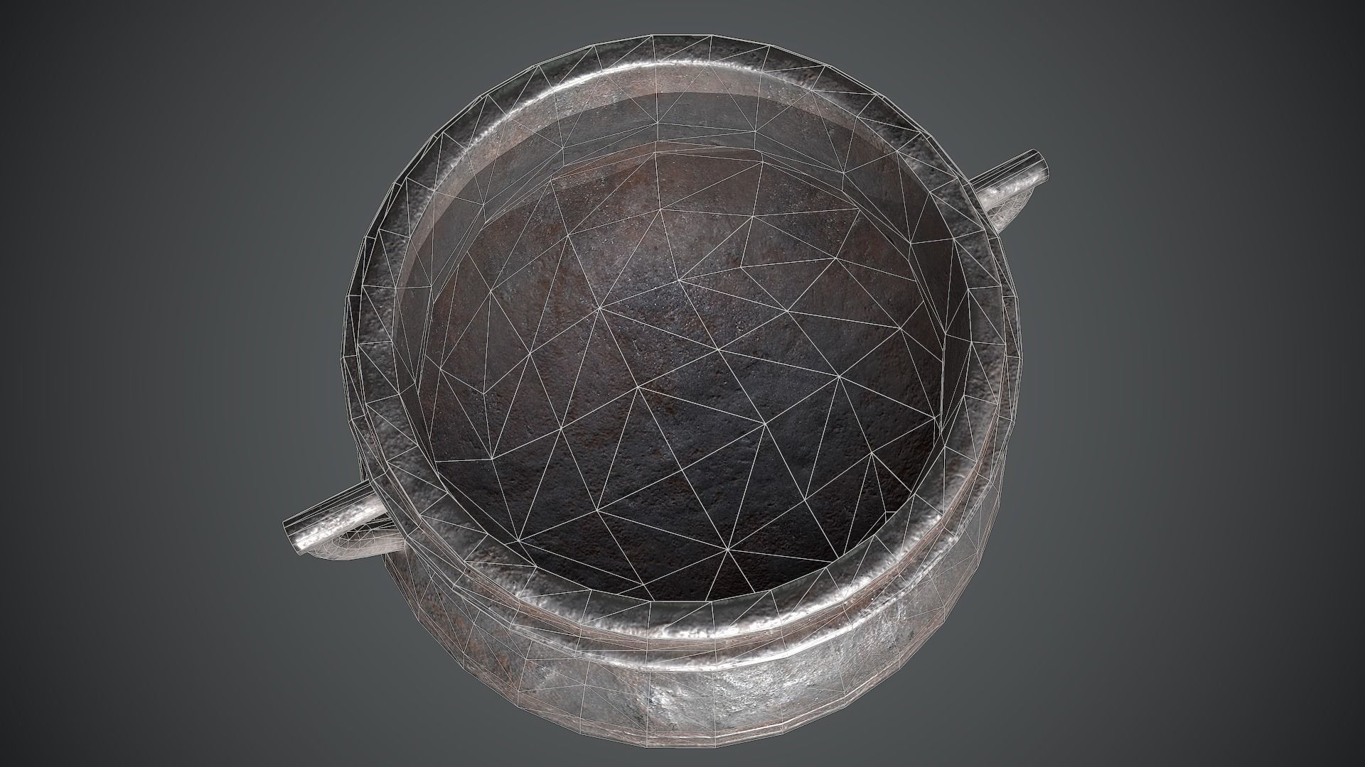 Cauldron Medieval Low-poly 3D model_9