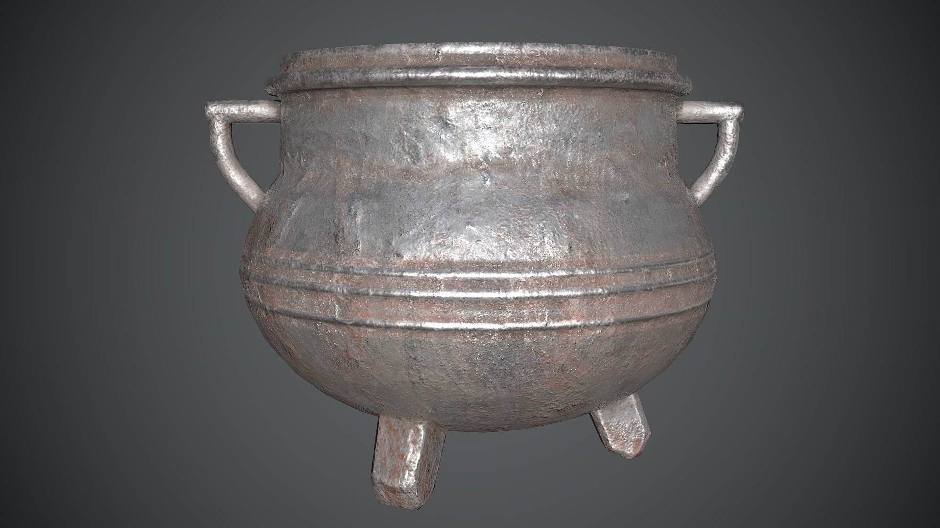 Cauldron Medieval Low-poly 3D model_6