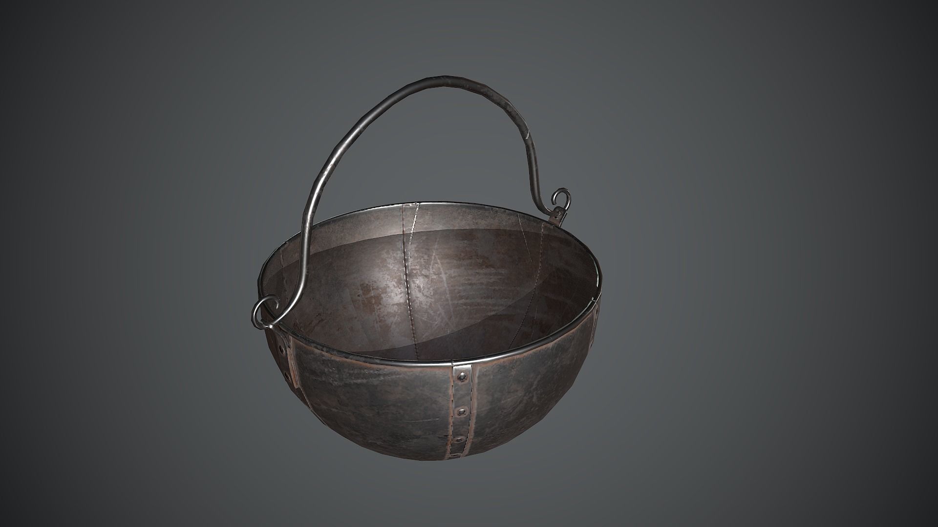Cauldron Medieval Low-poly 3D model_18